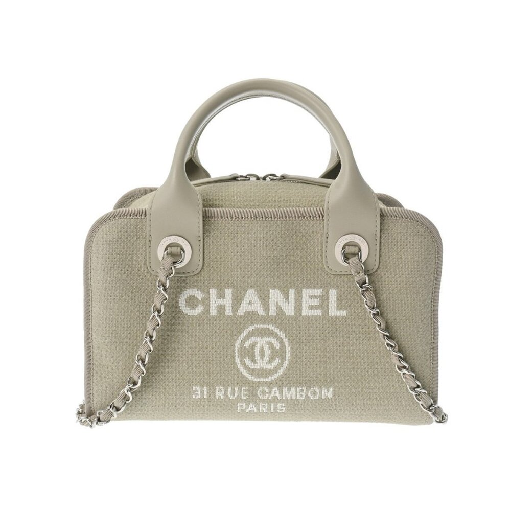 CHANEL Deauville Bowling bag 2WAY gray A92749 hand bag